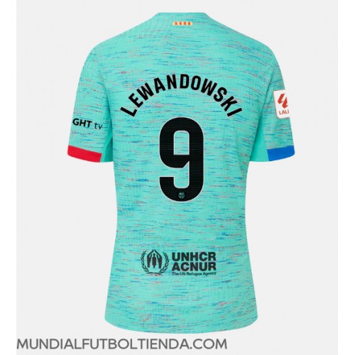 Camiseta Barcelona Robert Lewandowski #9 Tercera Equipación Replica 2023-24 mangas cortas